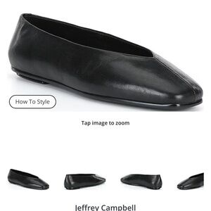 NEW NEVER WORN JEFFREY CAMPBELL Fathom Leather Flats BLACK 6.5